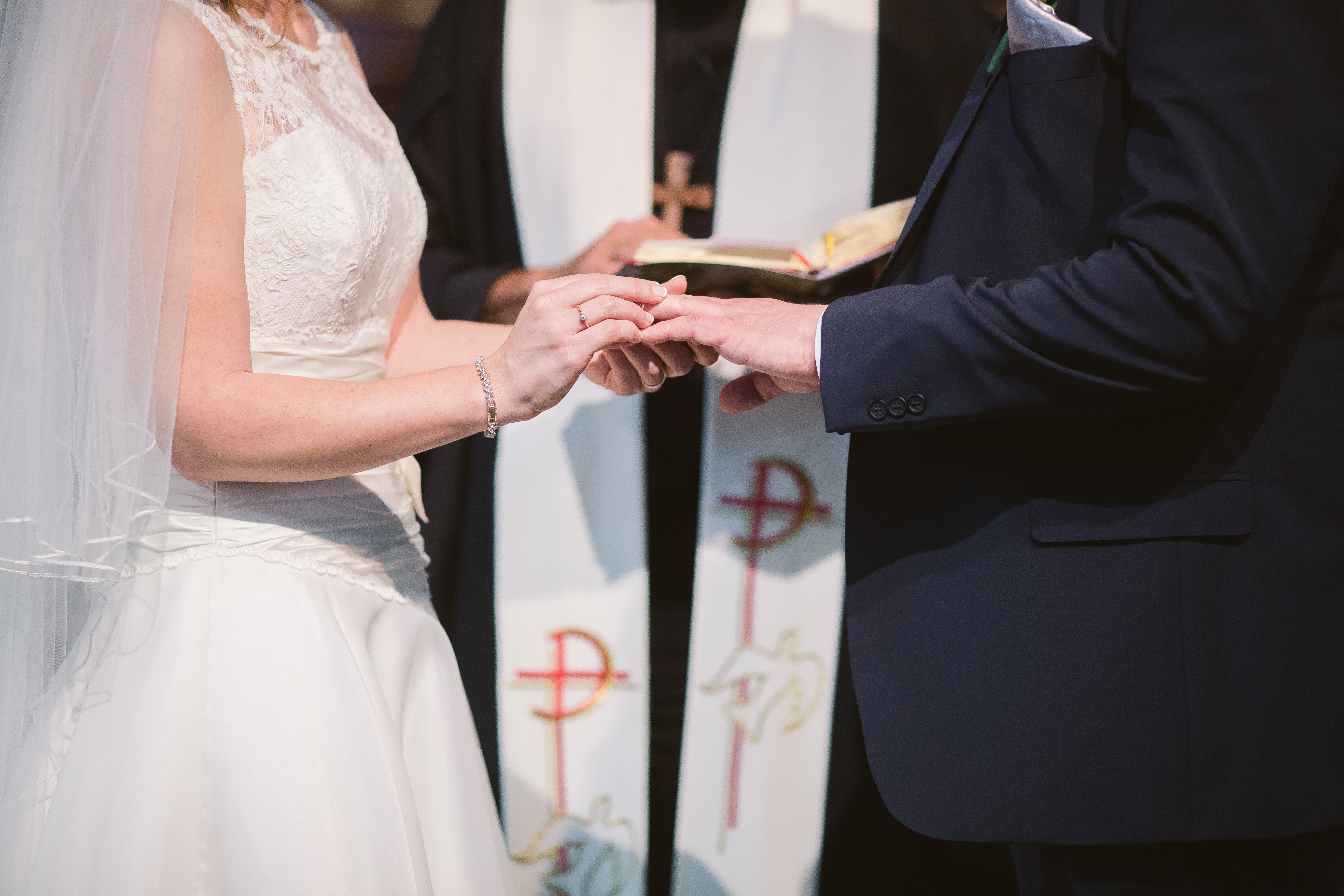 Catholic engagement store ring hand